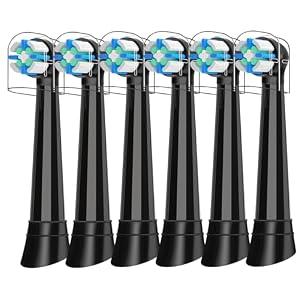 6 PCS IO Replacement Heads Compatible with Oral B IO 2 3 4 5 6 7 8 9 10 Series Electric Toothbrush, Medium Bristles Replacement Heads Compatible with Oral B IO (Black)