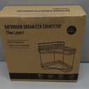 NATURE'S SOURCE Makeup Organizer for Vanity, 2-Tier Corner Bathroom Organizer Countertop with Makeup Brush Holder, Corner Counter Storage for Bathroom Dresser- Green