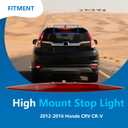 Third Brake Light Compatible with Honda CRV 2012 2013 2014 2015 2016, LED High Mount Stop Light Brake Lights,3rd Stop Lamp, Replacement for 34270TFCH01,(Red Shell)