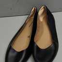 Amazon Essentials Women's Pointed-Toe Ballet Flats (11.5 Wide, Black Faux Leather)