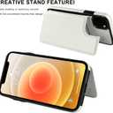 LETO for iPhone 13 Mini Case,Luxury Flip Folio Leather Wallet Cover with Card Slots and Kickstand for Girls Women,Protective Shell 5.4" White