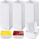 Zubebe 50 Pcs Soy Sauce Dish Melamine Dipping Bowls Bulk 3 oz White Serving Dishes Cups Condiment Dipping Bowls Ramekins for Kitchen Restaurant Catering Camping BBQ Party