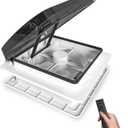 2012 Air Max 14" Vent RV Roof Vent Reversible Exhaust Fan, Ultra Low Sound RV Air Ventilation Ceiling Fan 12V Remote with Rain Sensor (Black semi-transparent 1)