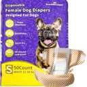 BrandonSuper Dog Diapers Female 50CT,S,Ultra Absorbent Disposable Girl Doggy Diapers,Leak-Proof 360Waist Dog Diapers