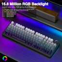 AULA F99 Pro Wireless Mechanical Keyboard with Knob,Gasket Structure,Tri-Mode BT5.0/USB-C/2.4GHz Hot Swappable Keyboard,Creamy Sound,RGB Backlit PBT Keycaps Computer Gaming Keyboards
