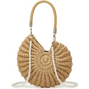 Handwoven Seashell Purse for Women Crochet Summer Beach Bag Boho Crossbody Shoulder Bags Clutch Hobo Handbag 2026