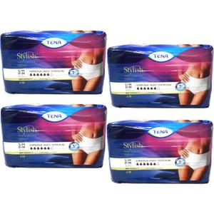 TENA Stylish Super Plus Incontinence Underwear for Women, Heavy Absorbency, Small/Medium, (4 Pack - 72 Total)