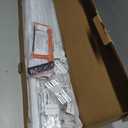 Ceiling Curtain Track, Curtain Track with Roller Hooks, 12ft - 15ft Ceiling Mounted Rail Set for Room Divider, White
