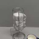 Selamica Ceramic Espresso Cups with Saucers and Metal Stand, 2.5 OZ Stackable Demitasse Cups for Espresso Latte Caf Mocha Tea, Set of 4, Vintage Blue