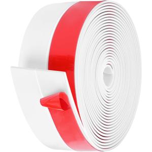 MYFAMIREA Door Weather Stripping 2IN (W) x 20FT (L) Door Draft Stopper Seal Tape Silicone Seal Strip Self Adhesive Shower Sweep Insulation Tape Side Bottom Strip for Sliding Glass Window Gap, White