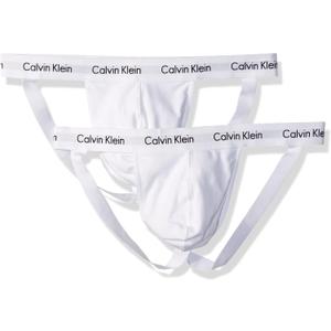 Calvin Klein Men's Underwear 2 Pack Cotton Stretch Jock Straps (X-Large, White)