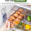 bealy 2 Pack Refrigerator Organizers and Storage, Stackable Clear Pull out Drawer Organizer Bins, BPA-Free Fridge Organizer and Storage for Fruit, Produce, Drink, Snack and Food Storage Containers