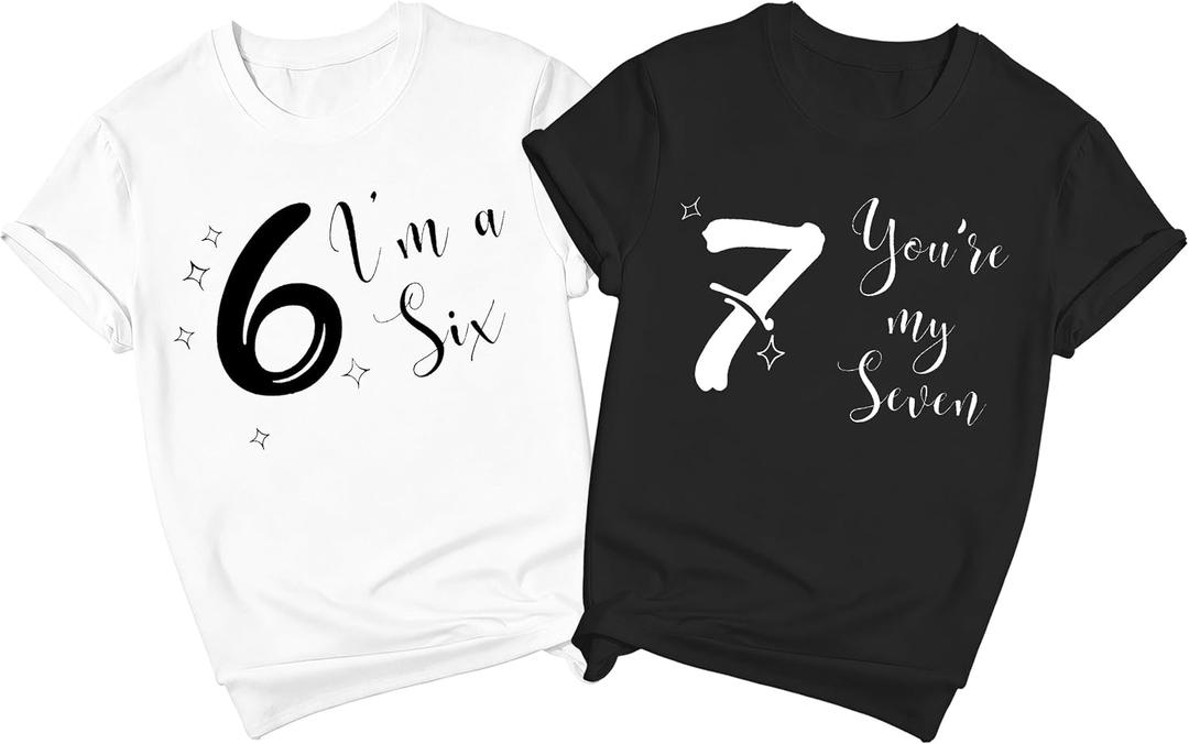 67 Shirt for Couples Funny Meme Number T-Shirt Six Seven Tee Tops for Men Women (S)
