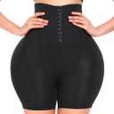 Padded Shapewear Hip Pads Shapewear Tummy Control Butt Padded Underwear For Women (5X-Large, Black)