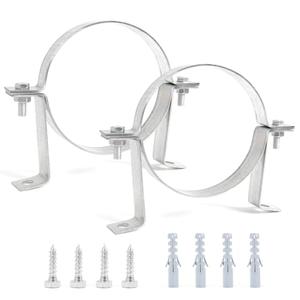 Kodilin 2 Pcs 6 Inch B Vent Wall Strap Bracket Rigid Split Round Gas Vent Pipe Strap, Adjustable Wall Support Chimney Pipe Holder for Stove, Metal Pipes, Plastic Ventilation Pipes, Drainage Pipes, ect