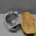 4 Pack Mini Cast Iron Fajita Skillet Set, 8.5 x 6.1 Inch Sizzling Plate with Wooden Base, Small Oval Casserole Dishes, Cast Iron Pizza Baking Steak Pan for Stove, Oven, Grill