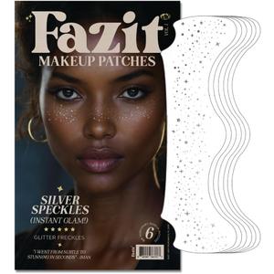Fazit Makeup Patches - Silver Speckles - Glow Up Make-Up Patches - Cute Glitter Makeup Accessories for Women - Cosmetic Glitter for Face