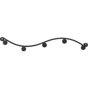 Spectrum Diversified Sweep Wall Hook Rack, 5 Hook Single Rack, Black Spectrum Diversified Sweep Wall Hook Rack, 5 Hook Single Rack, Black