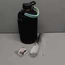 One Gallon Water Bottle Insulated, Triple Wall Vacuum Cold for 48 Hrs & Leak-proof & Non-BPA, 128oz Large Sports Stainless Steel Water Jug with Paracord Handle Straw Spout Lids & DIY Stickers (Green Cyan)