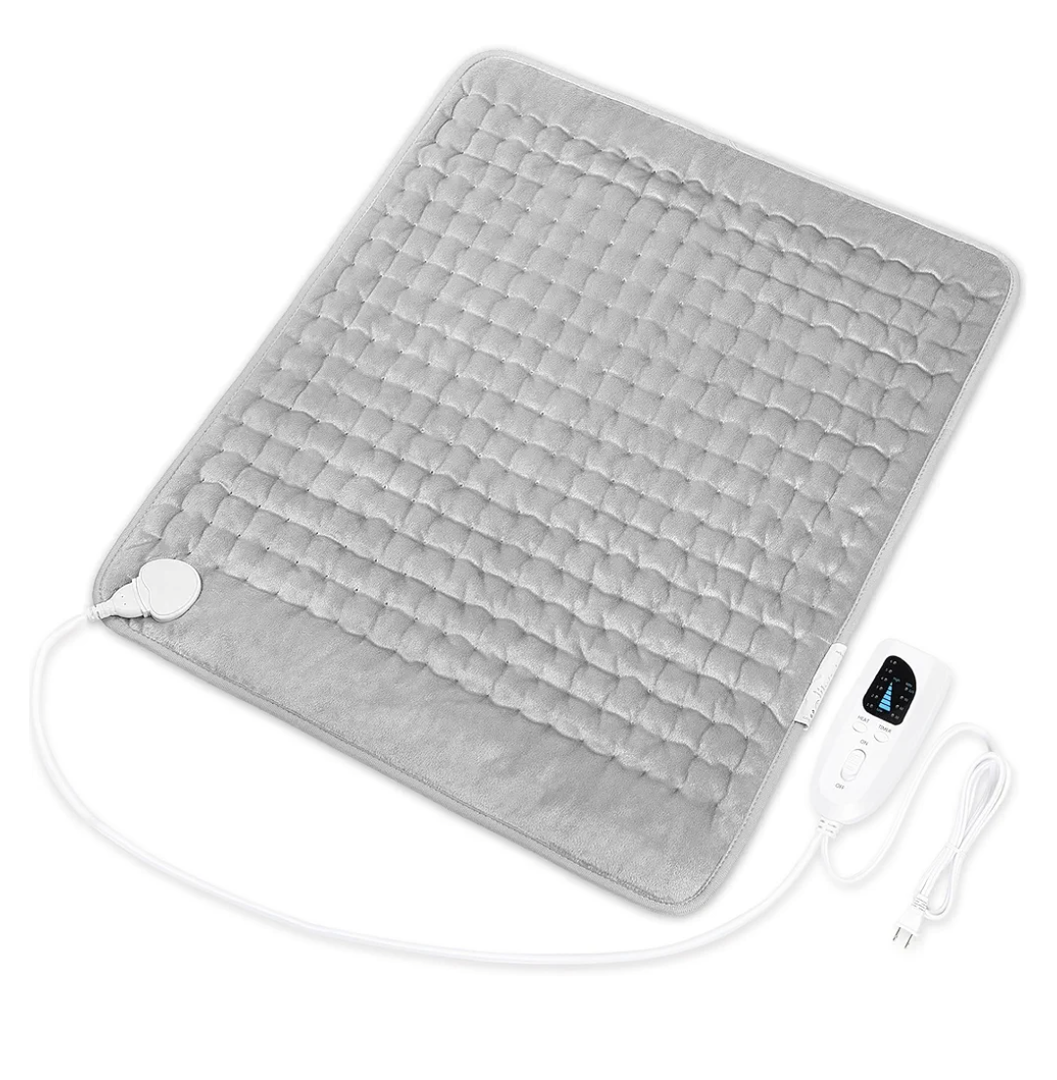 Deepsoon Heating Pad,Electric Heating Pads for Back,Neck,Abdomen,Moist Heating Pad for Shoulder,Knee,Arms,Legs,Dry/Moist Heat & Auto Shut Off, Christmas Gifts for Men and Women, Light Gray, 24x20 Inch