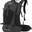 IX INOXTO Hiking Backpack, Waterproof Hiking Daypack with Rain Cover, Lightweight Travel Camping Backpack for Men Women (Black Without 3L Bladder)