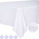 BYDOLL Table Cloth White 30x60 Inch Tablecloth for 4 Foot Rectangle Tables Outdoor Washable Wrinkle Free and Spill Proof Polyester Tablecloth for Festival Camping Picnic Party Cover