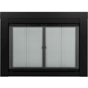Pleasant Hearth Ascot Fireplace Glass Door - for Masonry Fireplaces, Small, Black, Model Number AT-1000
