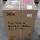 BLACK+DECKER 3.0 Cu. Ft. Portable Washer, 26.5 lb. Capacity Washing Machine, 6 Cycles, Quick Connect Sink Adapter and Drain Hose Included, Transparent Lid & LED Display, BPW30MW, White