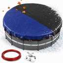 Pool Cover for 18FT Above Ground Pools,Reinforced 3-Layer Pool Winter Cover