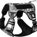 AUROTH Tactical Dog Harness for Large Dogs No Pull Adjustable Pet Harness Reflective K12 Working Training Easy Control Pet Vest Military Service Dog Harnesses (L (Neck:18-29", Chest:24-37"), 45-80 lbs, Tribal Patterns-Black)