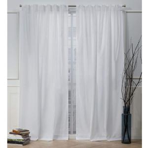 Nicole Miller Faux Linen Slub Hidden Tab Top Curtain Panel, Winter, 54x96, 2 Piece