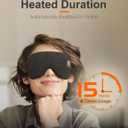 Heated Eye Mask Rechargeable Eye Warmer for Dry Eyes Stye Relax, Blackout Eyes Mask for Airplane Sleeping for Travel, Birthday Idea for Woman/Man (Black)