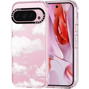 MOSNOVO Case for Google Pixel 9 Pro XL, [Buffertech 6.6ft Military-Grade Drop Protection] [Anti Peel Off Tech] Clear TPU Bumper Phone Case Cover Design - Cloud
