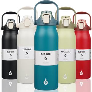 BJPKPK Insulated Water Bottles with Straw, 57 oz Sports Water Bottle with One-handed Opening Lid, BPA Free Leakproof Easy Carry Thermo, Jugs, Flasks for Gym Sports Outdoors, Light Blue BJPKPK Insulated Water Bottles with Straw, 57 oz Sports Water Bottle with One-handed Opening Lid, BPA Free Leakproof Easy Carry Thermo, Jugs, Flasks for Gym Sports Outdoors, Light Blue