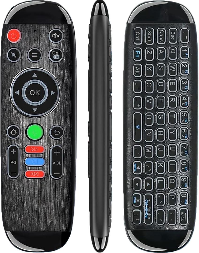 2.4G Wireless Keyboard Multi Function Remote Control, Rechargeable Universal Remote Control, Multi Function for Smart TV, TV Box, PC, HTPC, Android Projector, Etc