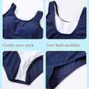 One Piece Swimsuit for Girls with Removable Chest Pad Quick Dry & Stretchy for Swim Team Beach (Blue,14Y)