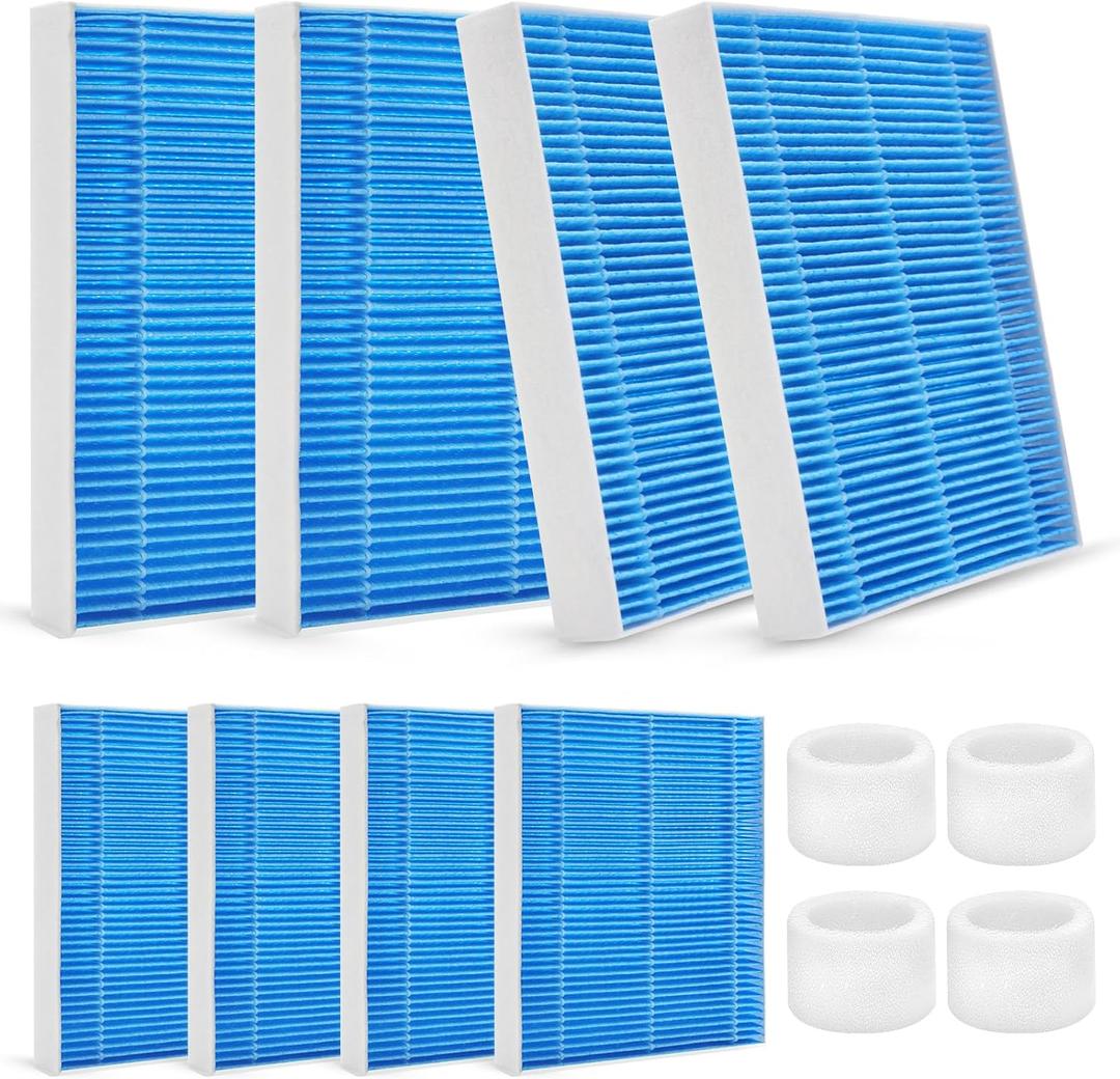 DerBlue 8pcs Wick Replacement Filter and 4pcsTop Fill Humidifier Replacement Filters Compatible with Superior 6000S Smart Evaporative Humidifier,high efficiency filter can last more than 6 months (8PACK)