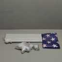 6 FT Wall Mount Flag Pole Kit with 3x5 American Flag, White, for Home Porch, Outdoor Deco. Residential or Commercial, Tangle Free