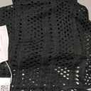 Fisoew Womens Crochet Cover Up 2 Piece Skirt Sets Sleeveless Crop Cardigan Tank Tops Swim Coverup Set (Small, Black)