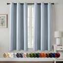 MIULEE Light Blue Blackout Curtains for Bedroom Living Room 63 Inches Long 2 Panels, Thermal Insulated Room Darkening Drapes Grommet Noise Reducing Light Blocking Window Treatments 40x63 Inch