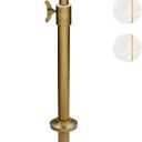 Adjustable-Height Marble Drink Table - 10x10x22-30, White Marble & Antique Brass, Modern Round End Table, Side Table with Pedestal Stand for Small Spaces, Vintage Metal Martini Cocktail Accent (10-INCH WIDE TOP)