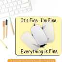 2 x Funny Mouse Pad with Non-Slip Rubber Base, Home Office Decor Desk Accessories, It's Fine I'm Fine Everything is Fine,Personalized Design Mouse Pads for Desk,
