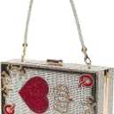 Pearl&she Diamond Women Evening Handbags Purse Minaudiere Clutch Bag,Stack of Cash Dollars Crystal Clutch Purses