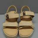 SM NEW YORK Raffia Plantforms Sandals Natural Color, Size 6 1/2