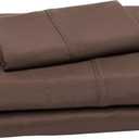 Amazon Basics Lightweight Super Soft Easy Care Microfiber 3-Piece Twin XL Sheet Set with 14-Inch Deep Pockets, Solid, Chocolate