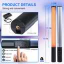 RGB LED Video Light Wand Stick with Tripod & Remote Control, 9 Color Modes, 3200K-9900K