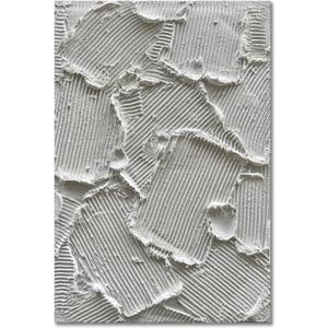 Hand Painted White Modern Minimalist Abstract Art Oil Painting Wall Decorative Art 36x24 Inches (Eft139)
