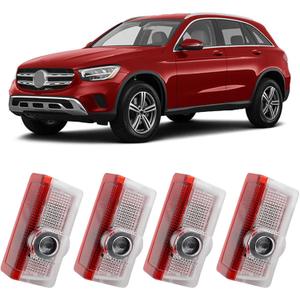 Car Door Light Logo Projector Compatible with Accessories A B C E M G AMG W166 W176 W205 W212, 4PCS Non-Fading LED Puddle Light Upgraded Super Bright Ghost Shadow Light