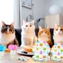 Zhehao 168 Pcs Cat Birthday Party Supplies Cat Birthday Decorations Tableware Set Includes Plates, Napkins, Cups, Knife, Fork and Spoon Dinnerware for Kitten Party Decorations, Serves 24