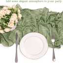 10 Pack Sage Green Cheesecloth Table Runner 6FT Boho Gauze Fabric Table Runner Vintage Rustic Sheer Runners for Wedding Party Bridal Baby Shower Long Table Decorations
